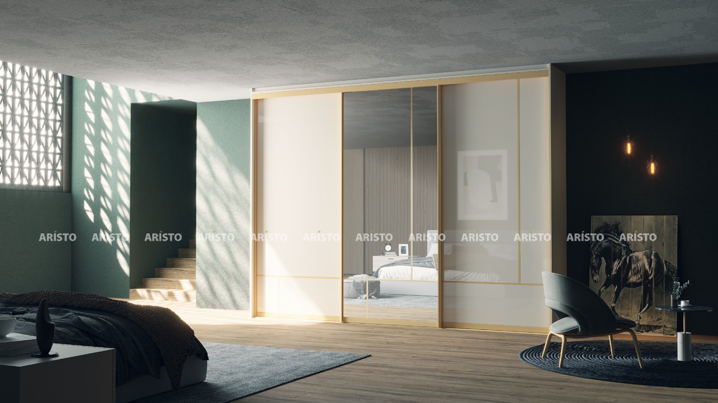 CRL 07 - OFF WHITE & PLAIN MIRROR - C TYPE GOLD_Interactive LightMix copy~1