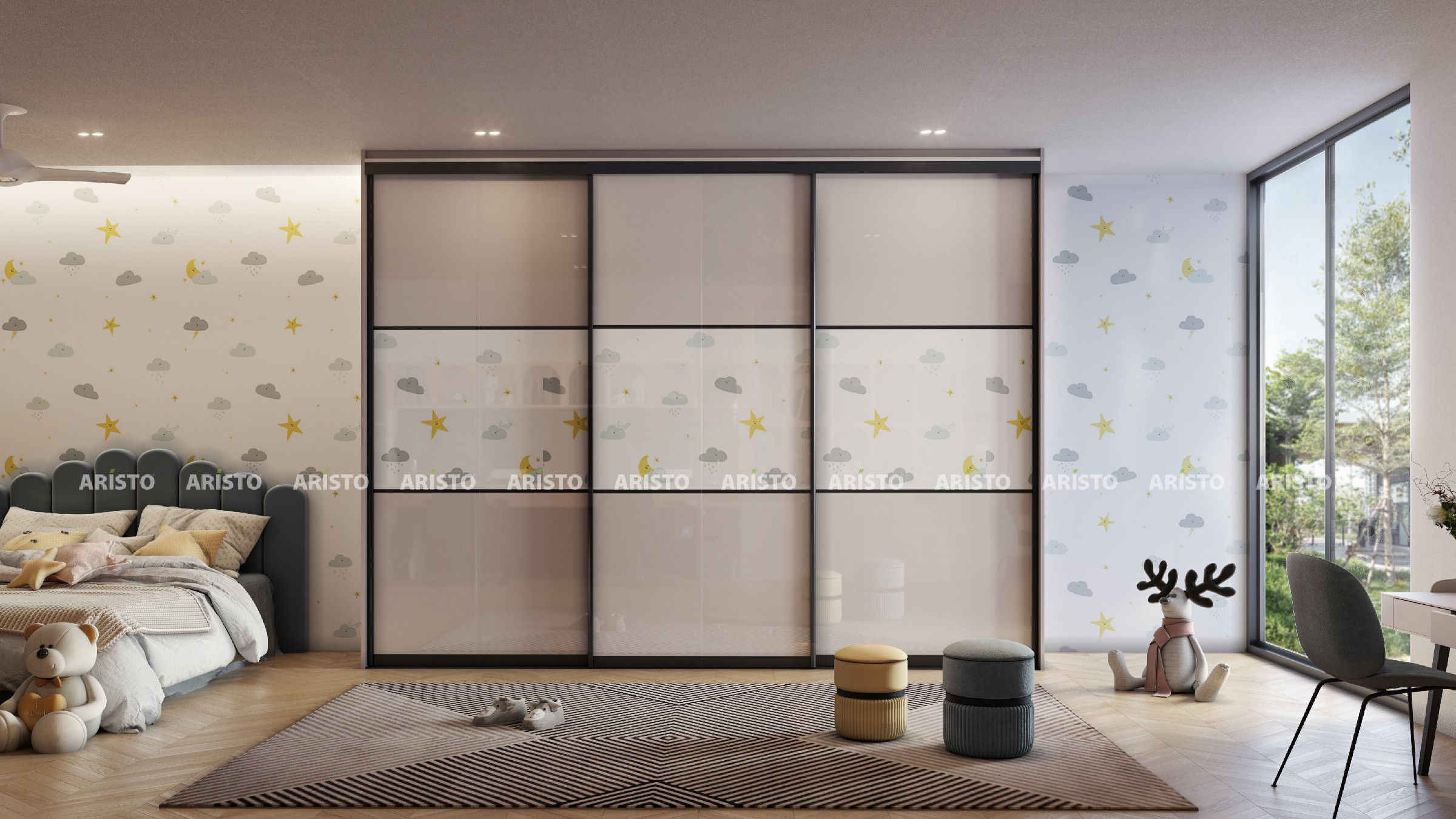 HGH 04 - SHUTTER FINISH - BLADE GREY(HIGH GLOSSY) & WALLPAPER~1